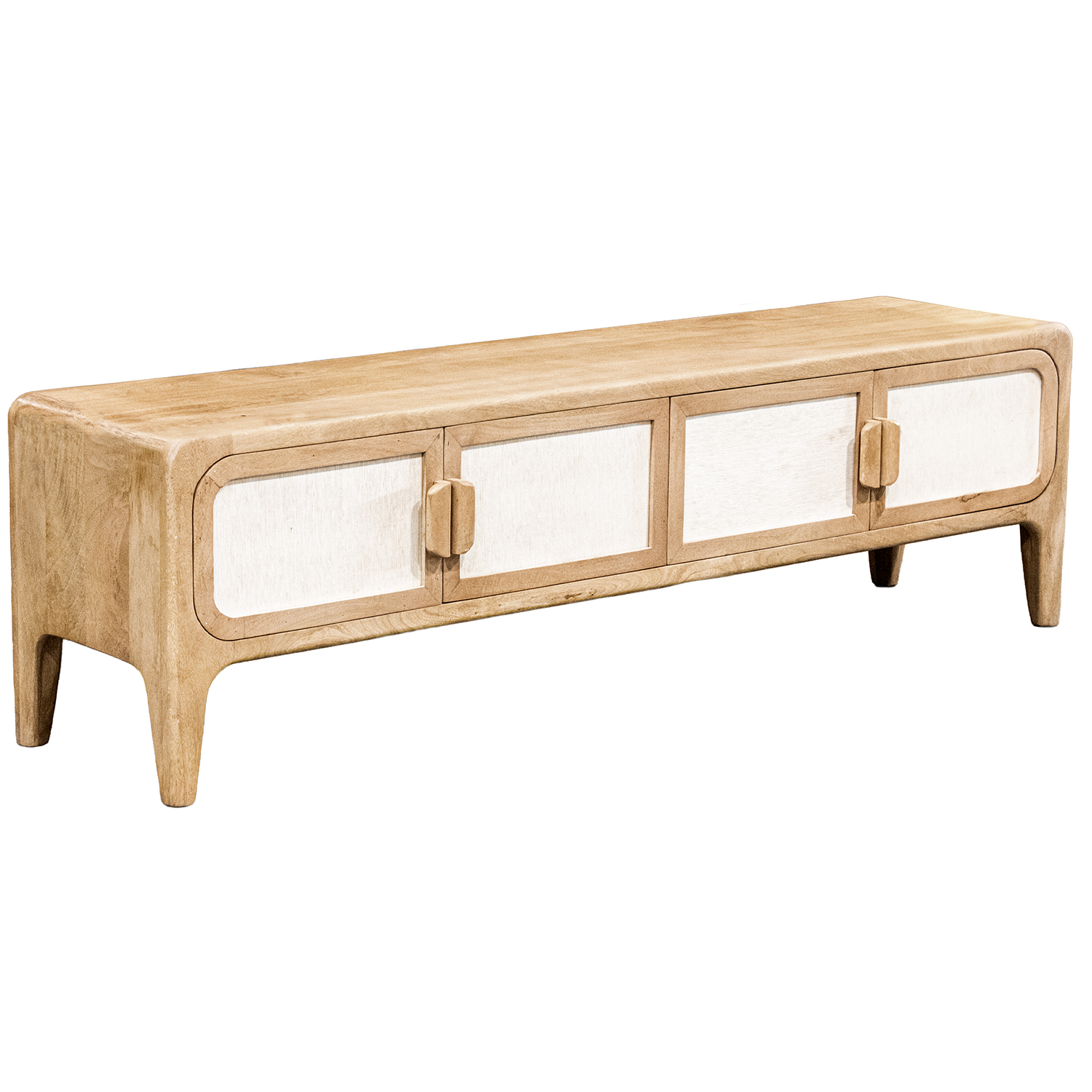 MUEBLE TV MADERA MANGO/BAMBÚ 4ESTANTES +91998