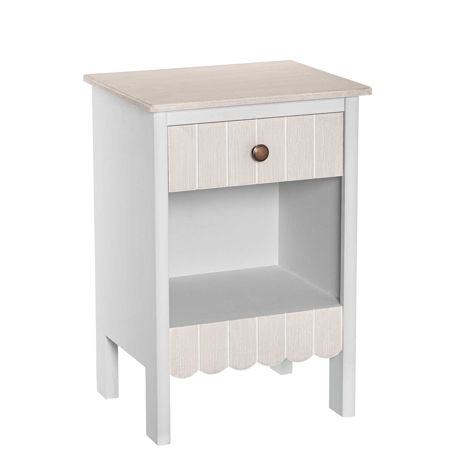 MESA DE NOCHE MADERA C/CAJÓN BS BLANCO/CREMA, DM+PINO