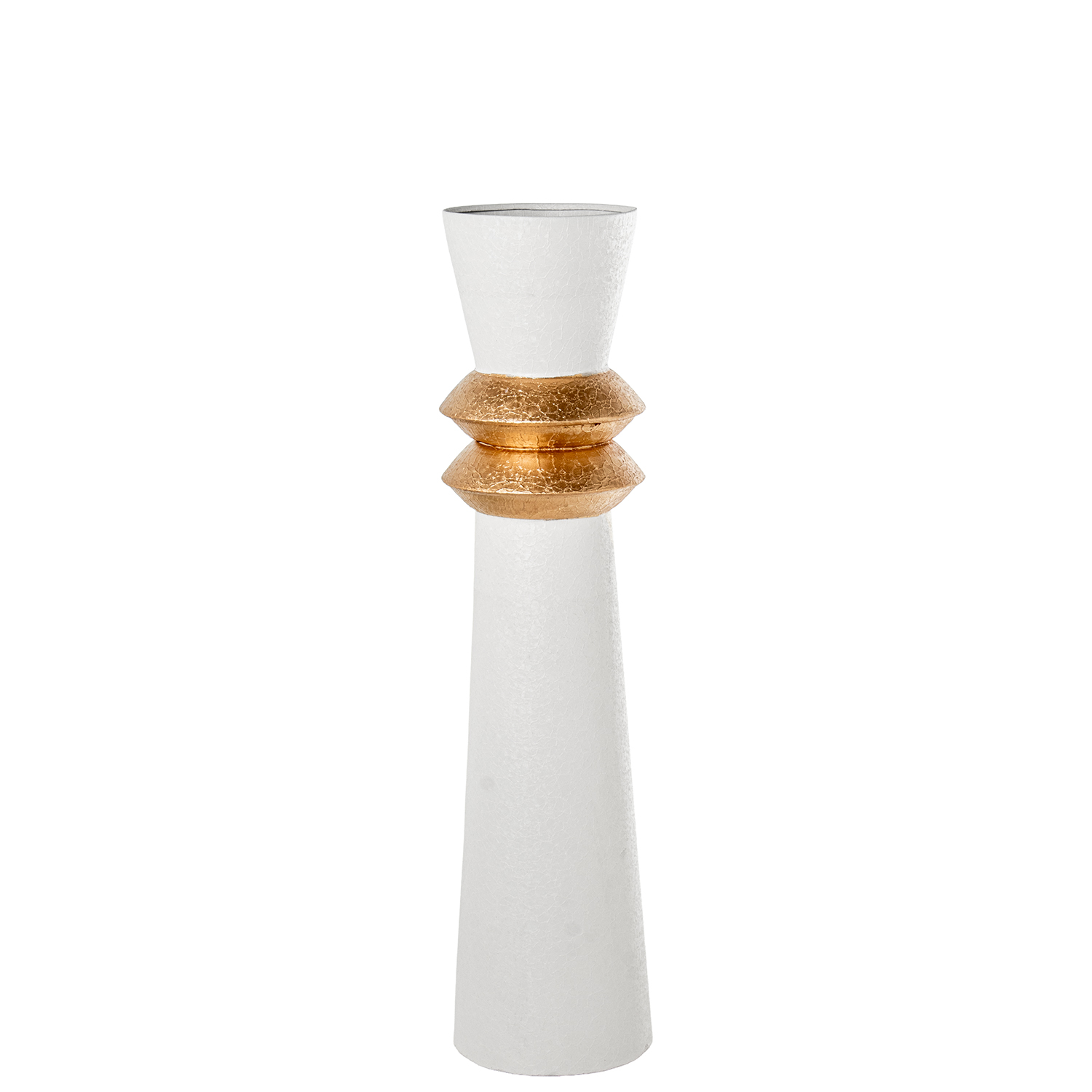 JARRON METAL BLANCO/DORADO