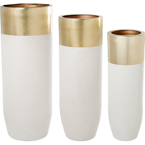 SET 3 JARRONES METAL BLANCO/DO