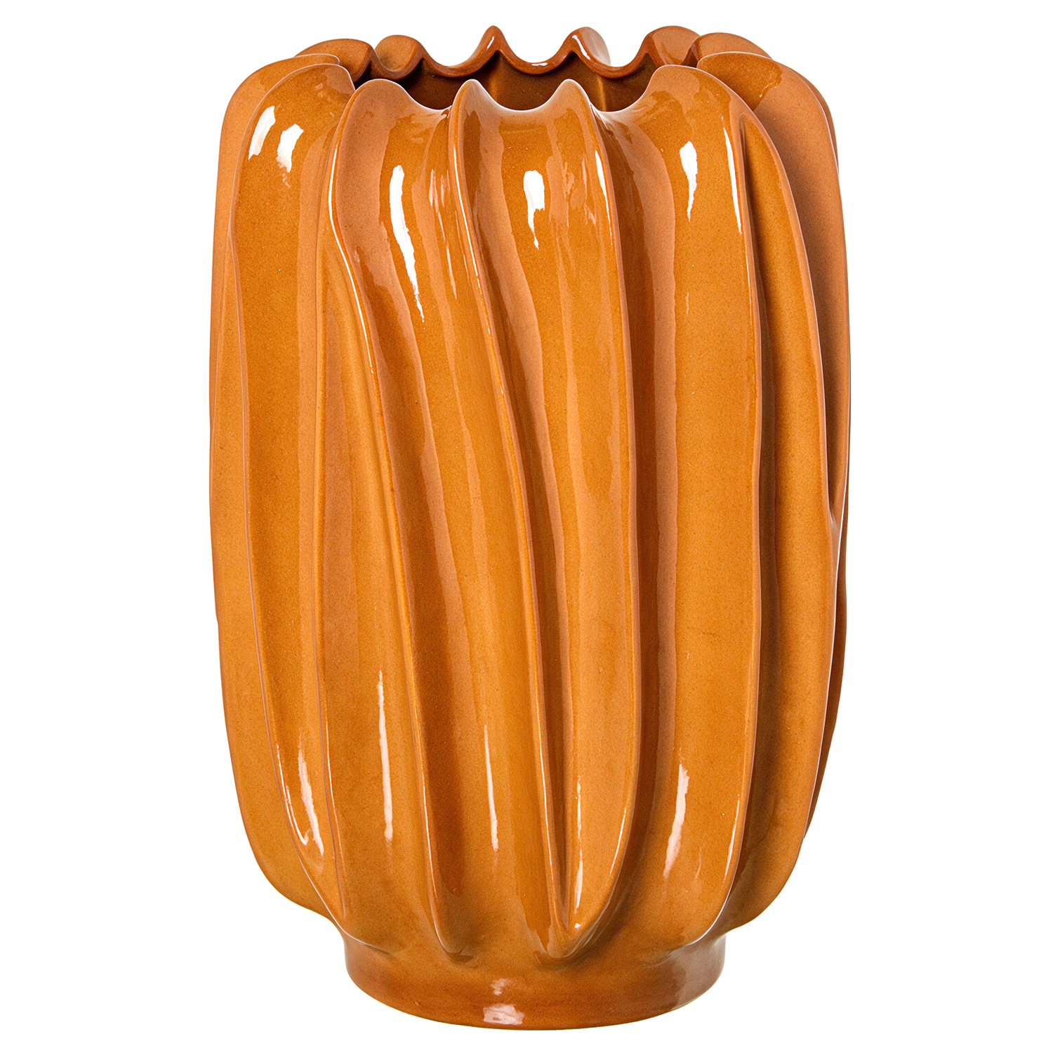 JARRÓN CERÁMICA 62CM MOSTAZA BRILLO