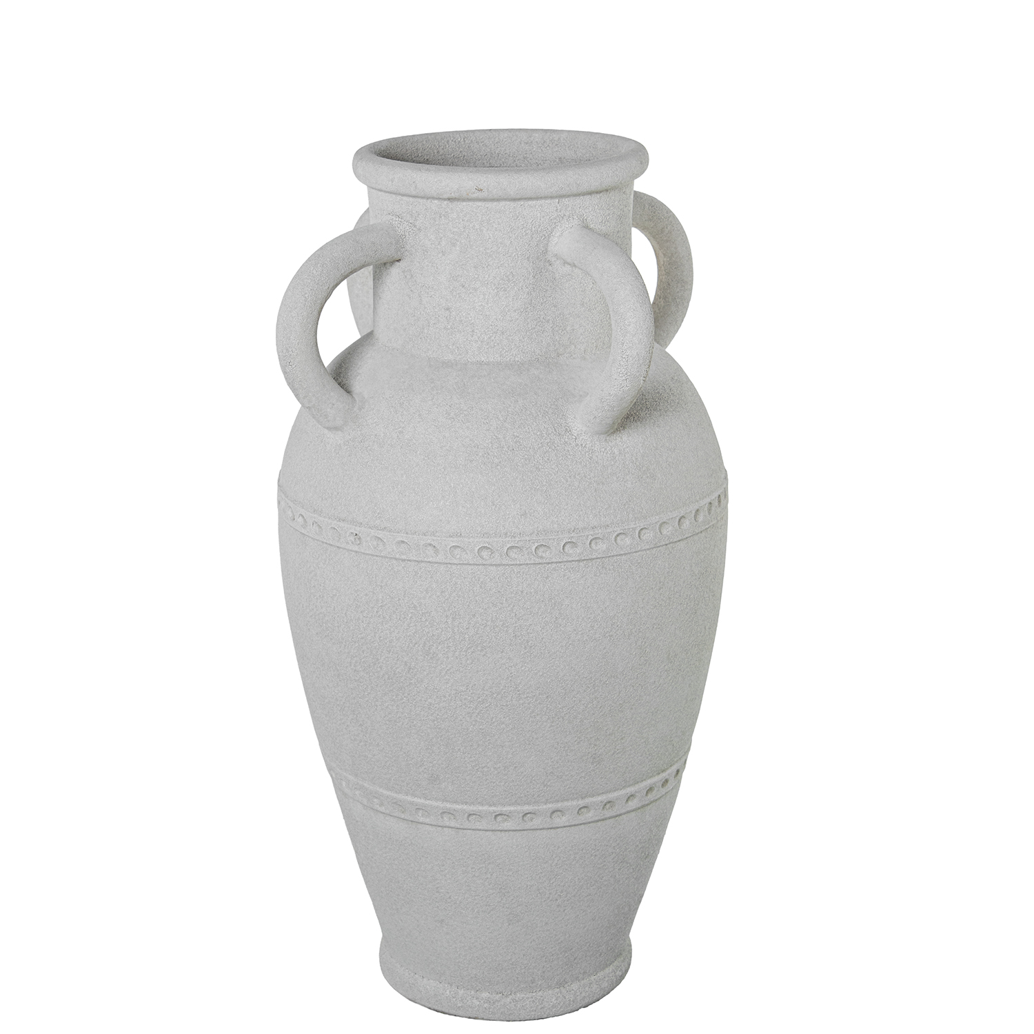 JARRÓN CERÁMICA C/ASAS 63CM CRNA