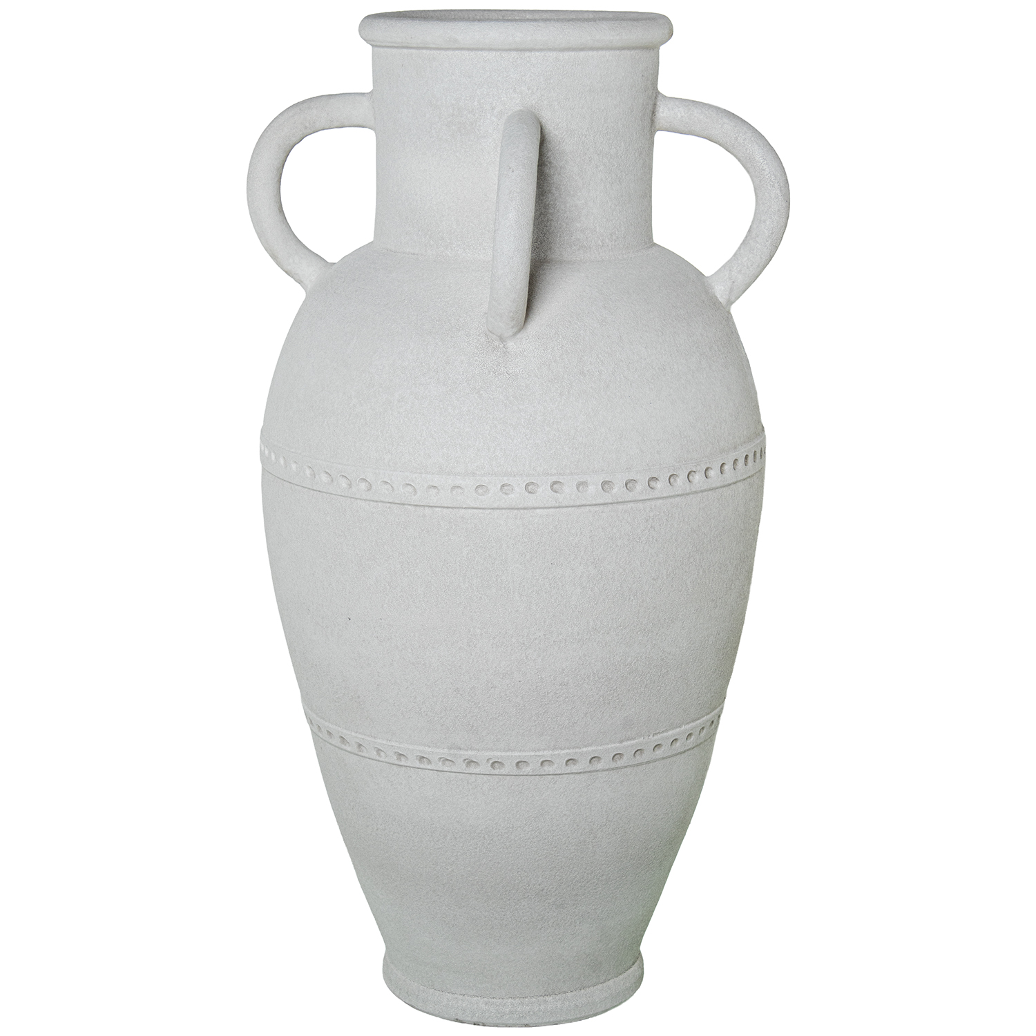 JARRÓN CERÁMICA C/ASAS 82CM CRUDO ARENA