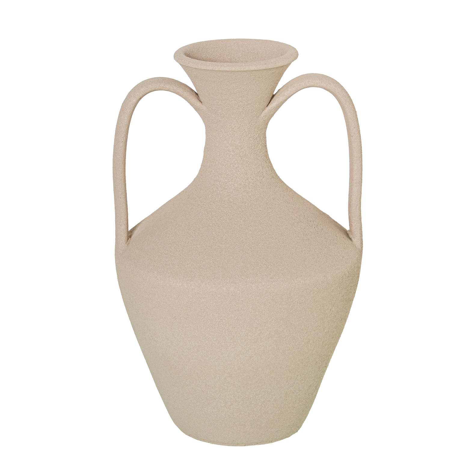 JARRÓN CERÁMICA C/ASAS 40CM BERDE ARENA