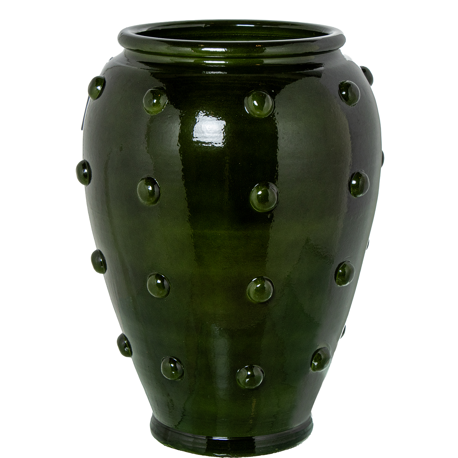 JARRÓN CERÁMICA 60CM VERDE BRILLO