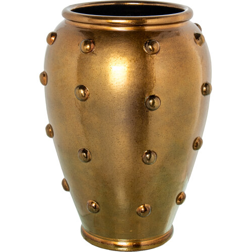 JARRÓN CERÁMICA 60CM DORADO CUERO