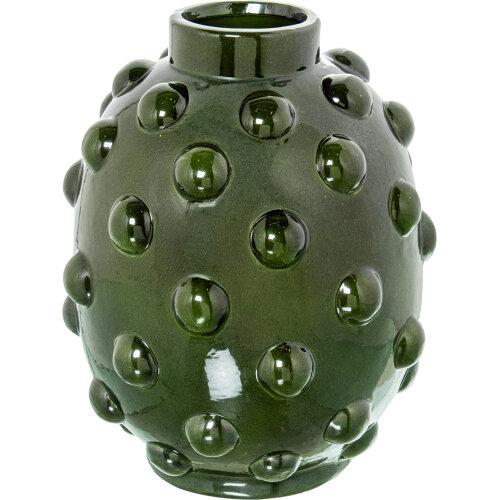 JARRÓN CERÁMICA BOLA 33CM VERDRILLO