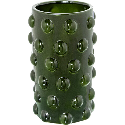 JARRÓN CERÁMICA 30CM VERDE BRIILLO