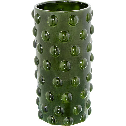 JARRÓN CERÁMICA 40CM VERDE BRILLO