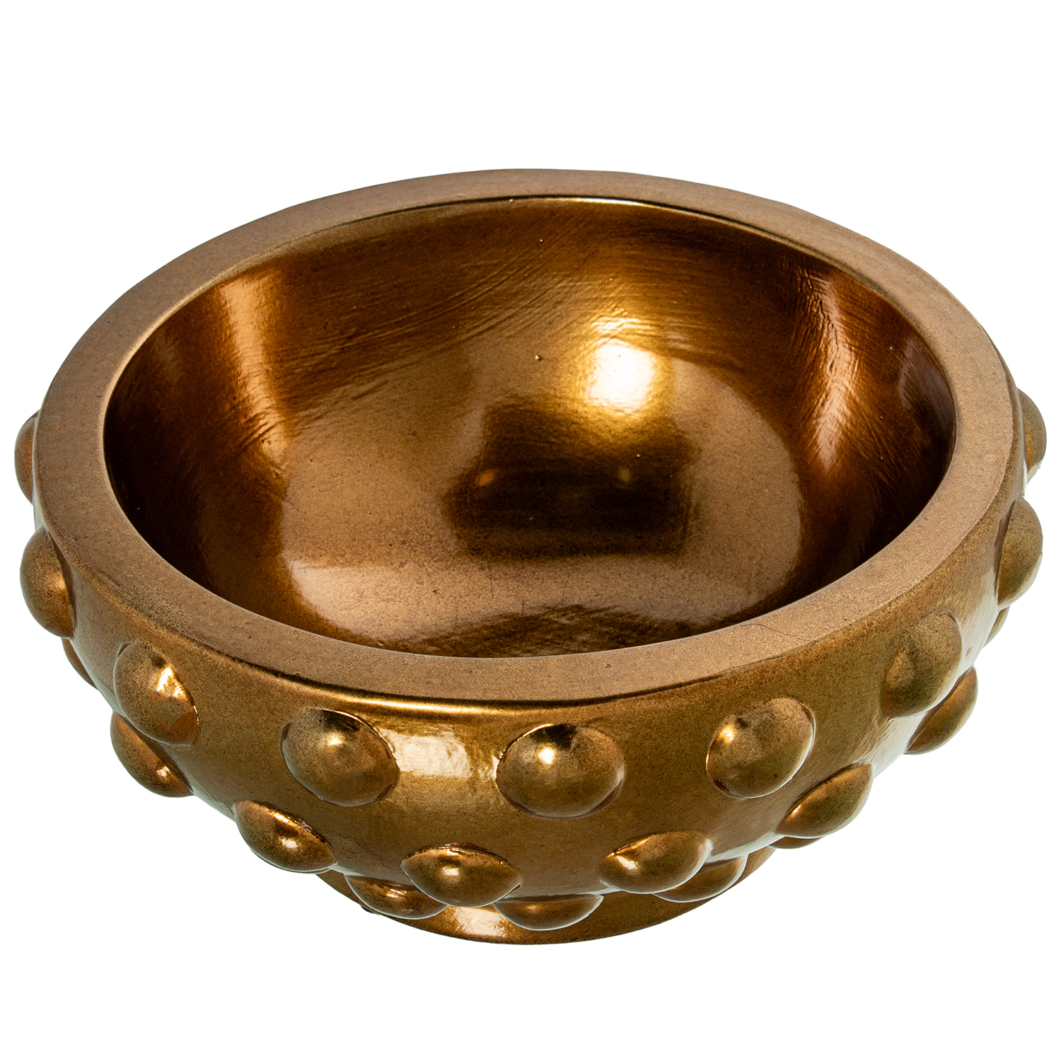 CENTRO CERÁMICA ø35CM DORADO CDO CUERO