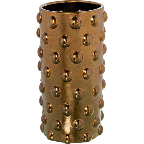 JARRÓN CERÁMICA 40CM DORADO CUERO