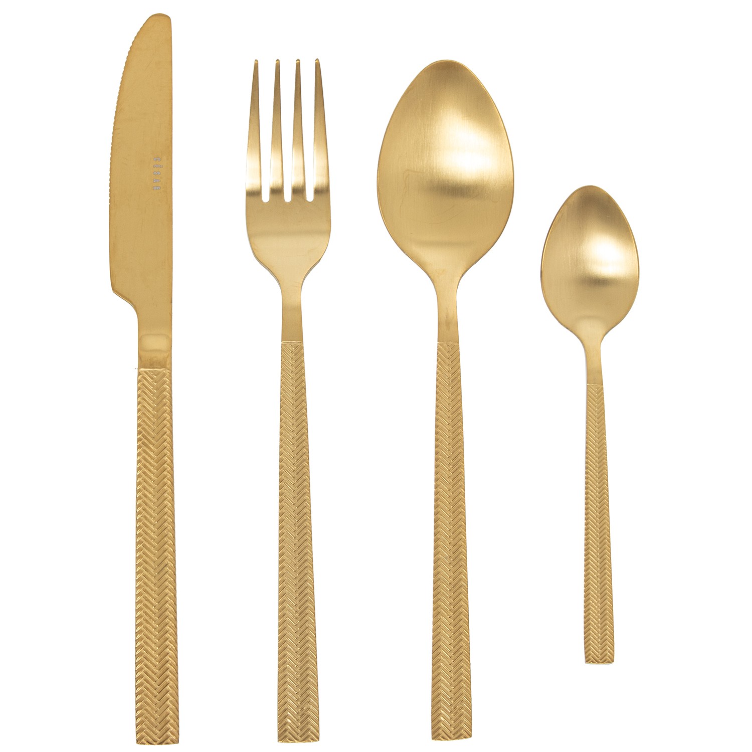 SET 24 CUBIERTOS ACERO INOXIDABLE DORADO MATE (LUCIA)