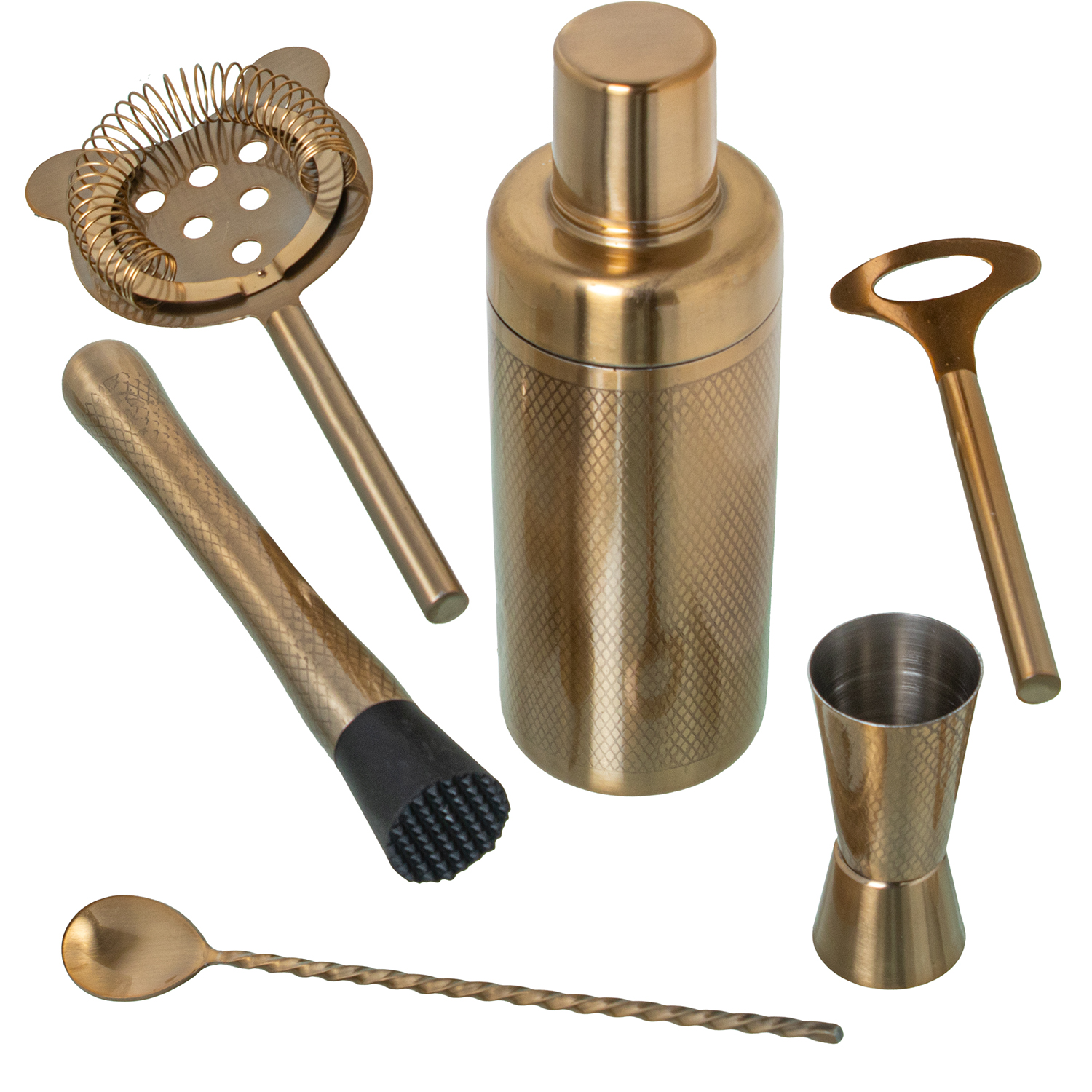 SET 6 UTENSILIOS COCKTAIL ACERO INOX. MATE