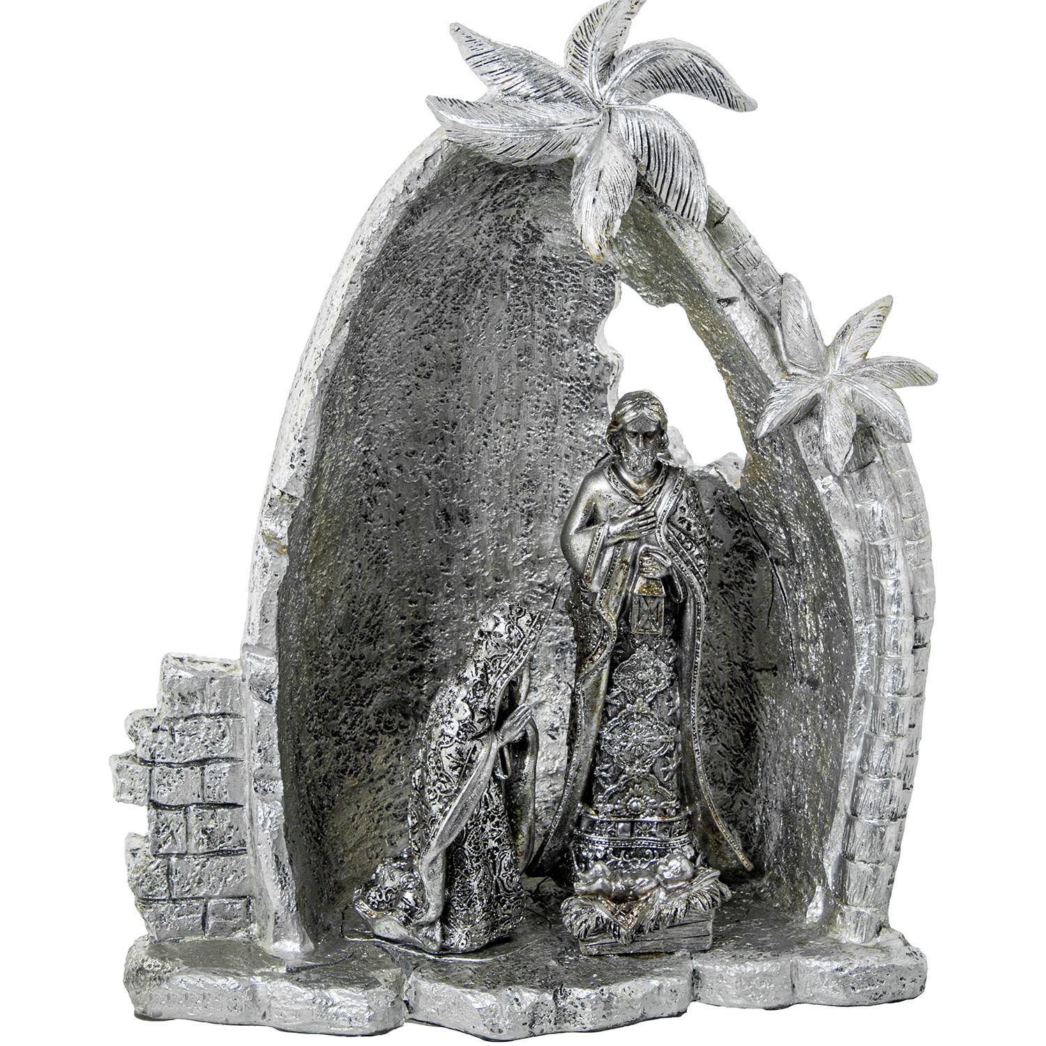 FIGURA 22219 NACIMIENTO RESINA DORADO PALMERAS