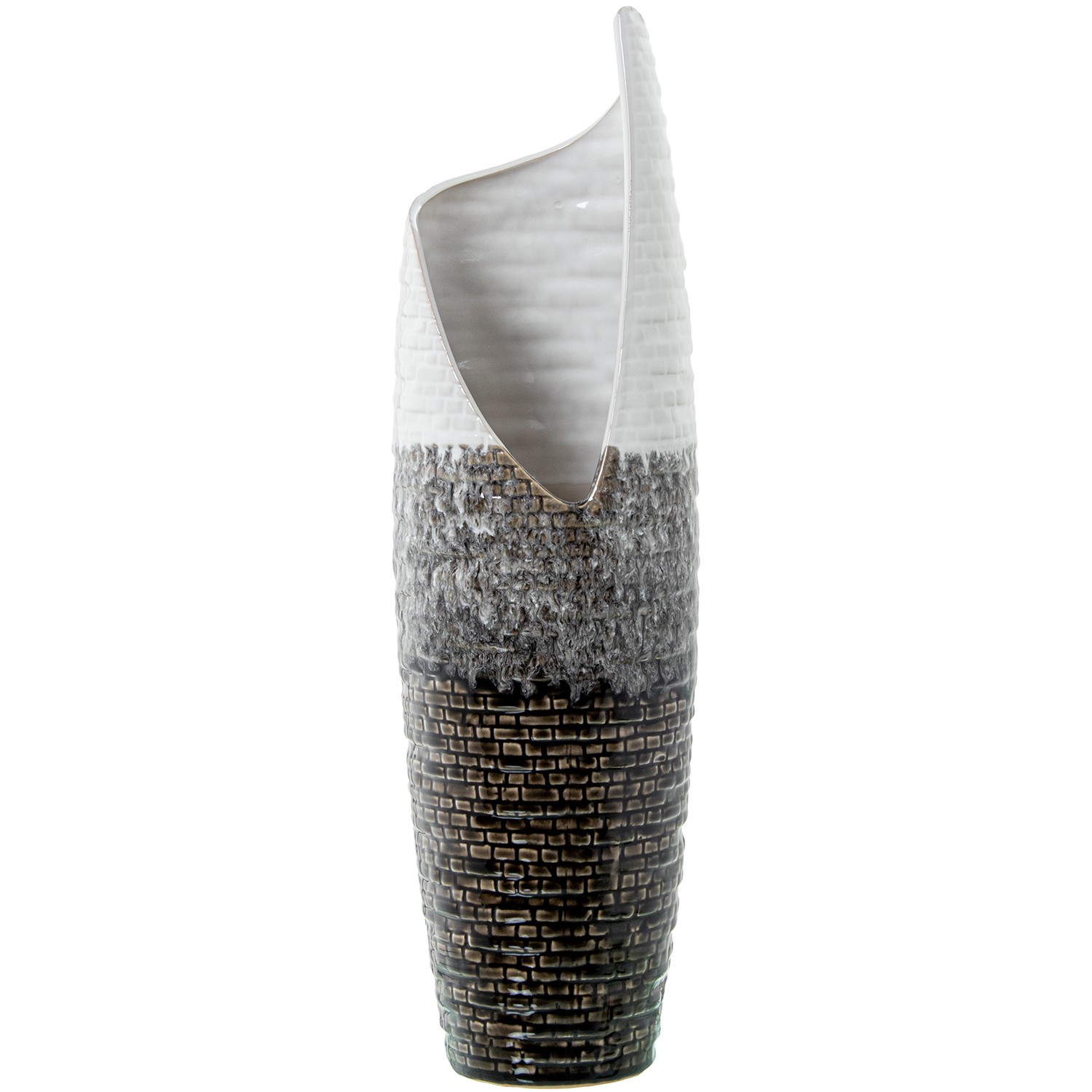 JARRÓN 22380 CERÁMICA MOSAICOAICO GRIS/BLANCO