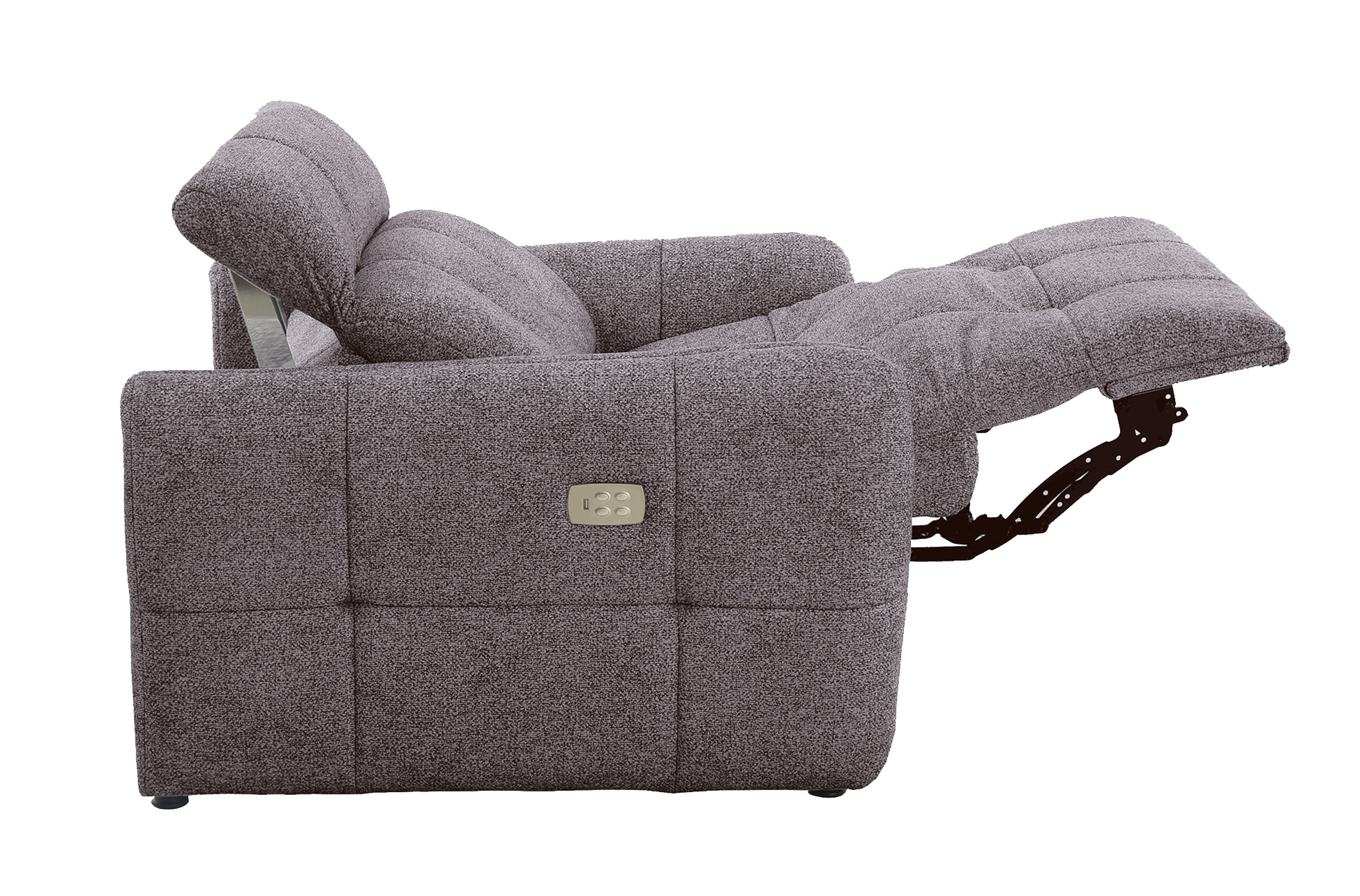 SOFA 3 PLAZAS 2 RELAX GUSTAF TEJIDO GRIS - Imagen 4