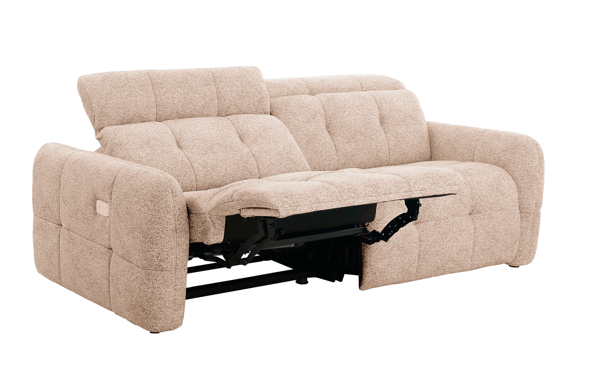 SOFA 3 PLAZAS 2 RELAX GUSTAF TEJIDO BEIGE - Imagen 2