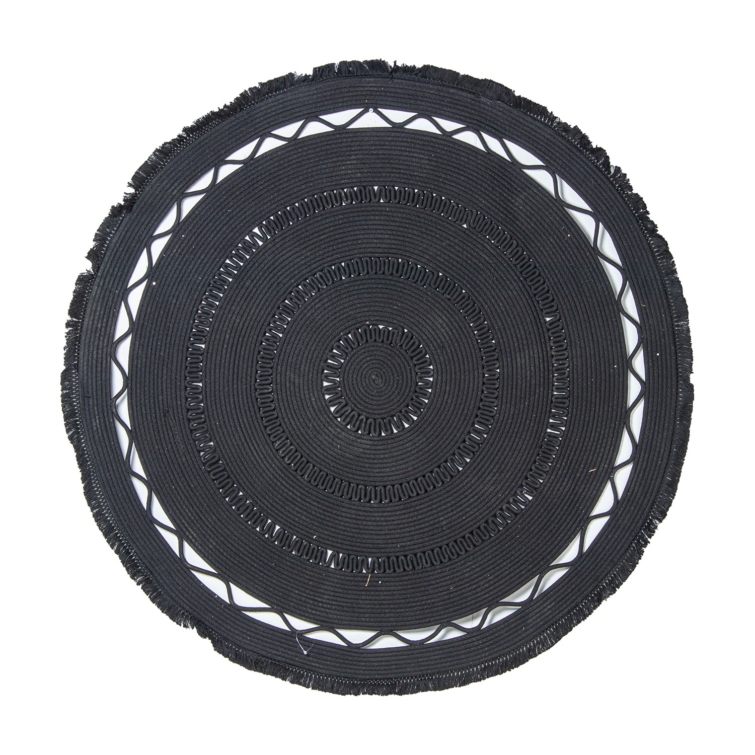 ALFOMBRA MIMBRE ø120CM NEGRO