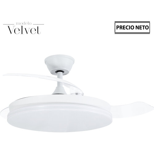 VENTILADOR TECHO C/LUZ VELVETADERA 3 ASPAS RETRÁCTILES