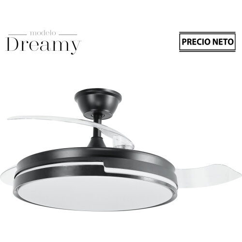 VENTILADOR TECHO C/LUZ DREAMYBLANCO 3 ASPAS RETRÁCTILES