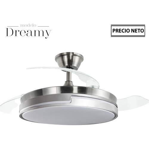 VENTILADOR TECHO C/LUZ DREAMYNEGRO 3 ASPAS RETRÁCTILES
