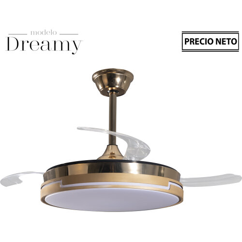 VENTILADOR TECHO C/LUZ DREAMYCROMADO 3 ASPAS RETRÁCTILES