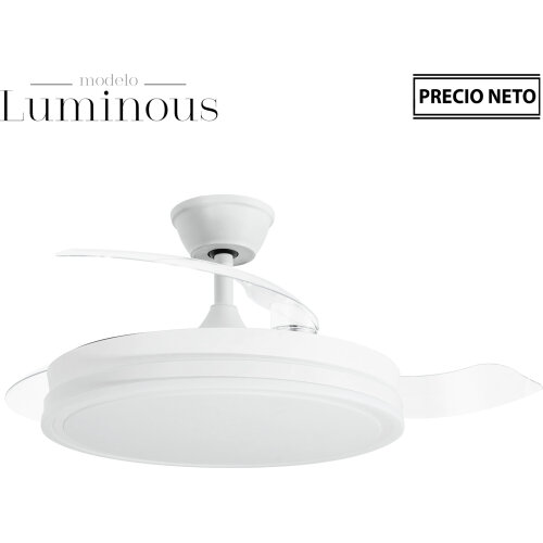 VENTILADOR TECHO C/LUZ LUMINOUS NEGRO 3 ASPAS RETRÁCTILES