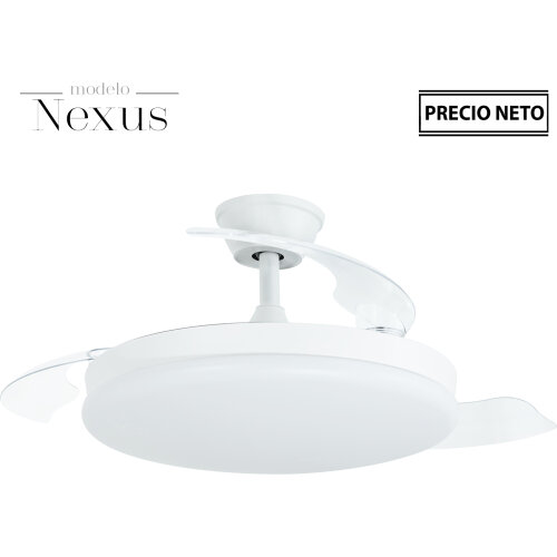 VENTILADOR TECHO C/LUZ NEXUS BS BLANCO/NEGRO 3 ASPAS RETRÁCT