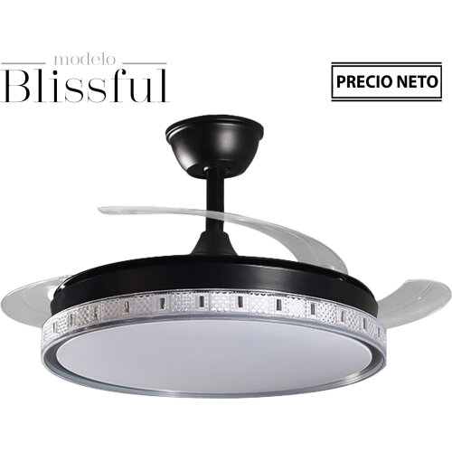 VENTILADOR TECHO C/LUZ BLISSFUBLANCO 3 ASPAS RETRÁCTILES