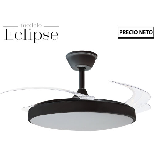 VENTILADOR TECHO C/LUZ ECLIPSE BLANCO 3 ASPAS RETRÁCTILES