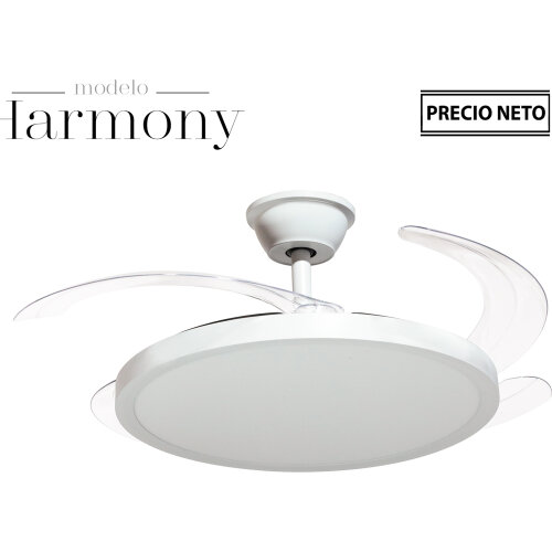 VENTILADOR TECHO C/LUZ HARMONY NEGRO 3 ASPAS RETRÁCTILES