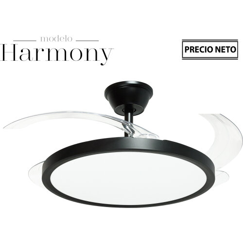 VENTILADOR TECHO C/LUZ HARMONY BLANCO 3 ASPAS RETRÁCTILES