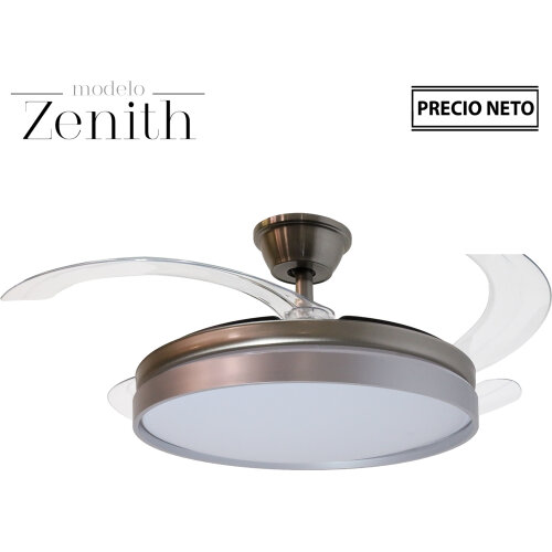 VENTILADOR TECHO C/LUZ ZENITHBLANCO 3 ASPAS RETRÁCTILES