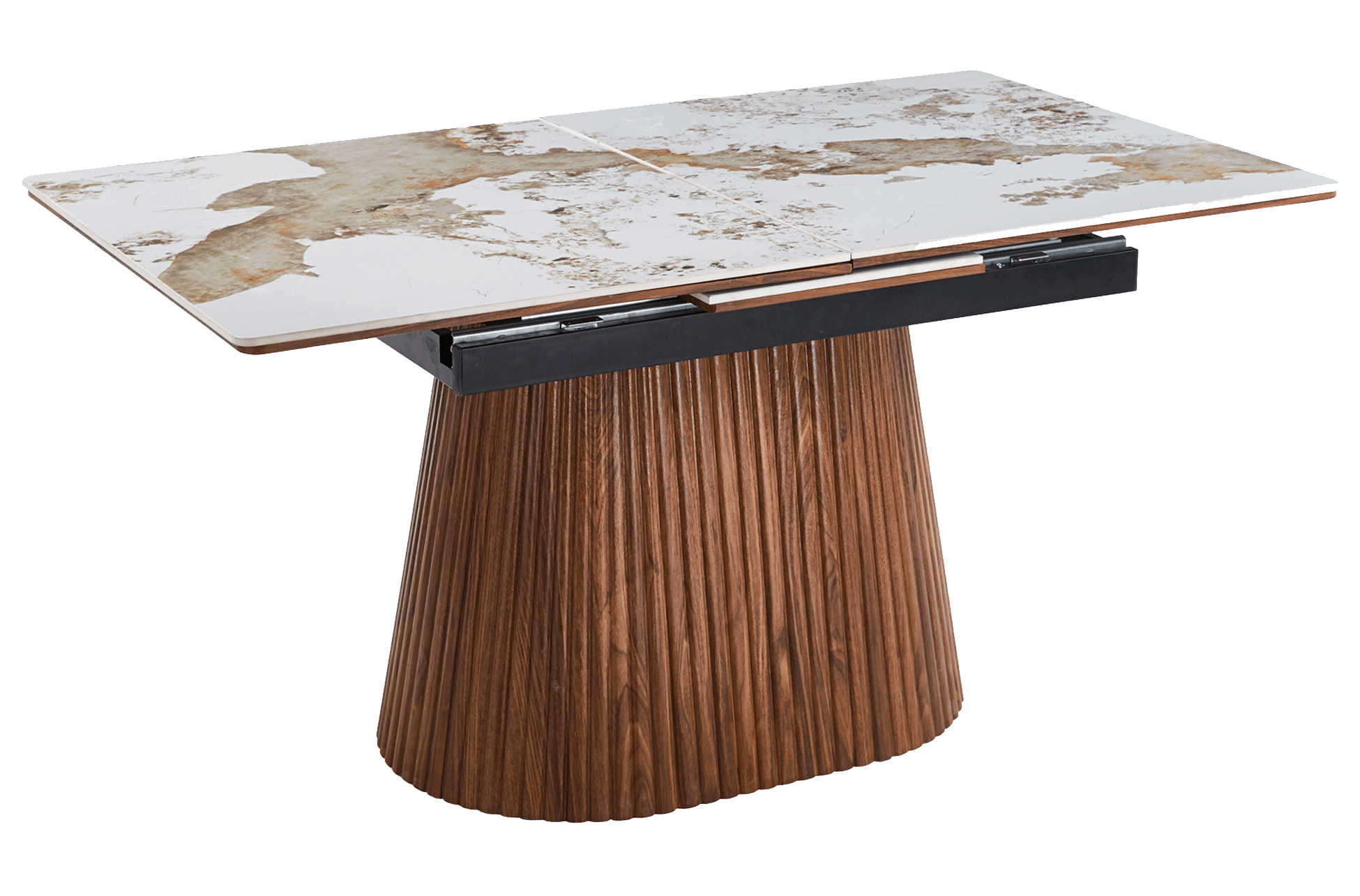 MESA DE COMEDOR ANGELINA EXTENSIBLE 160 - 200 x 90 CM NOGAL / CERAMIC - Imagen 3