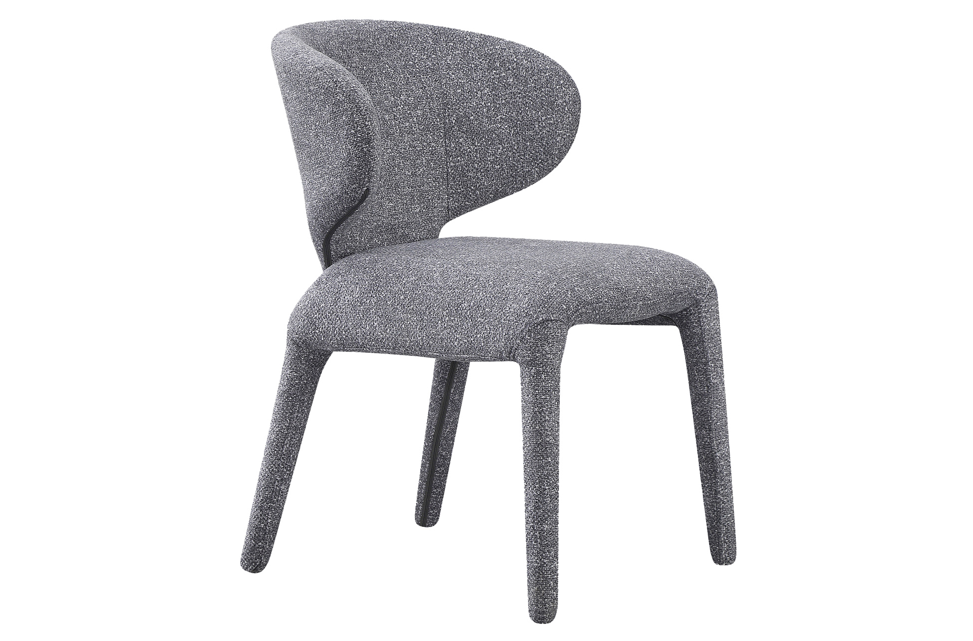 SILLA COMEDOR TAPIZADA TEDDY TEJIDO LEO GRIS. - Imagen 2