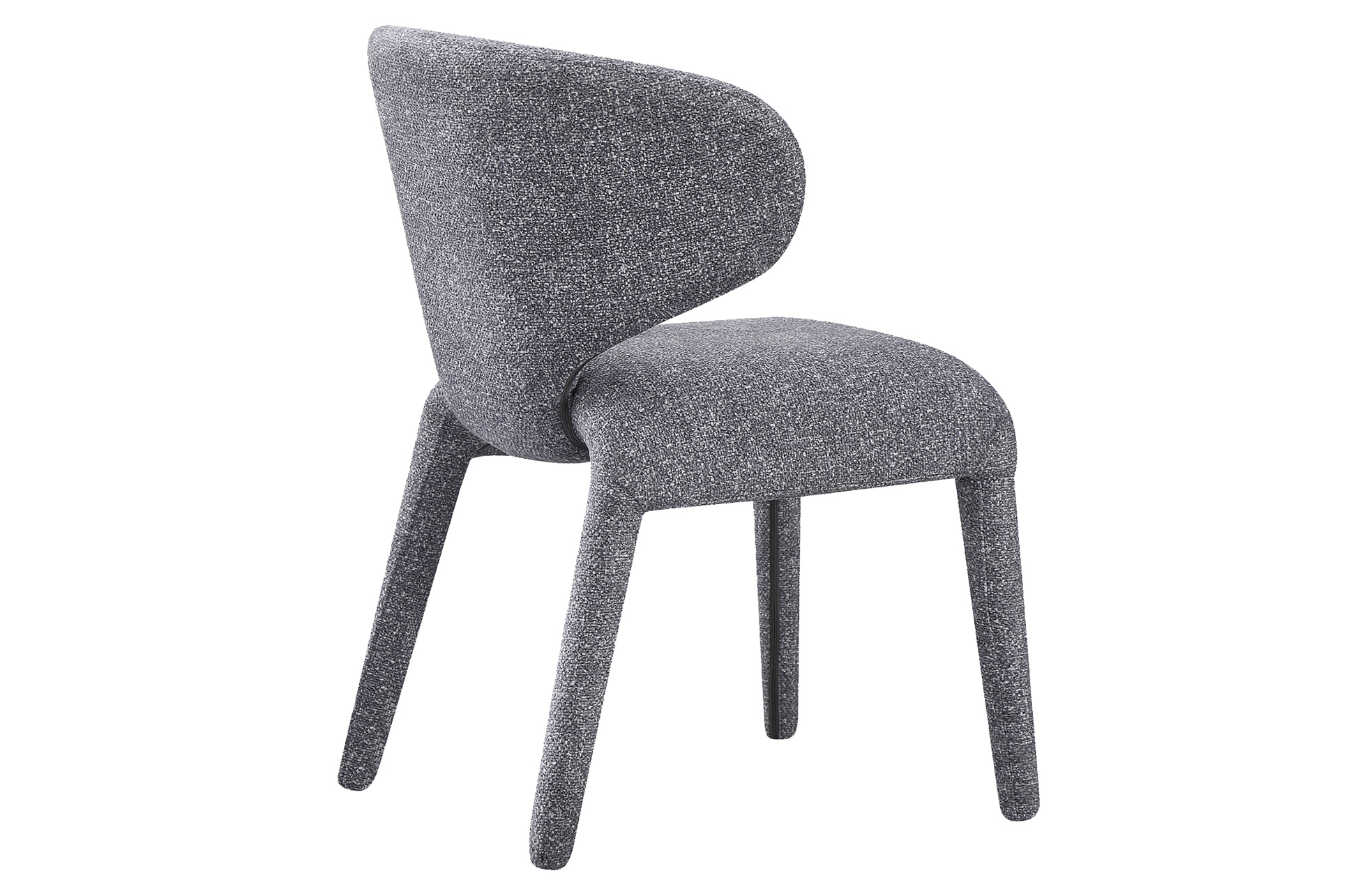 SILLA COMEDOR TAPIZADA TEDDY TEJIDO LEO GRIS. - Imagen 3
