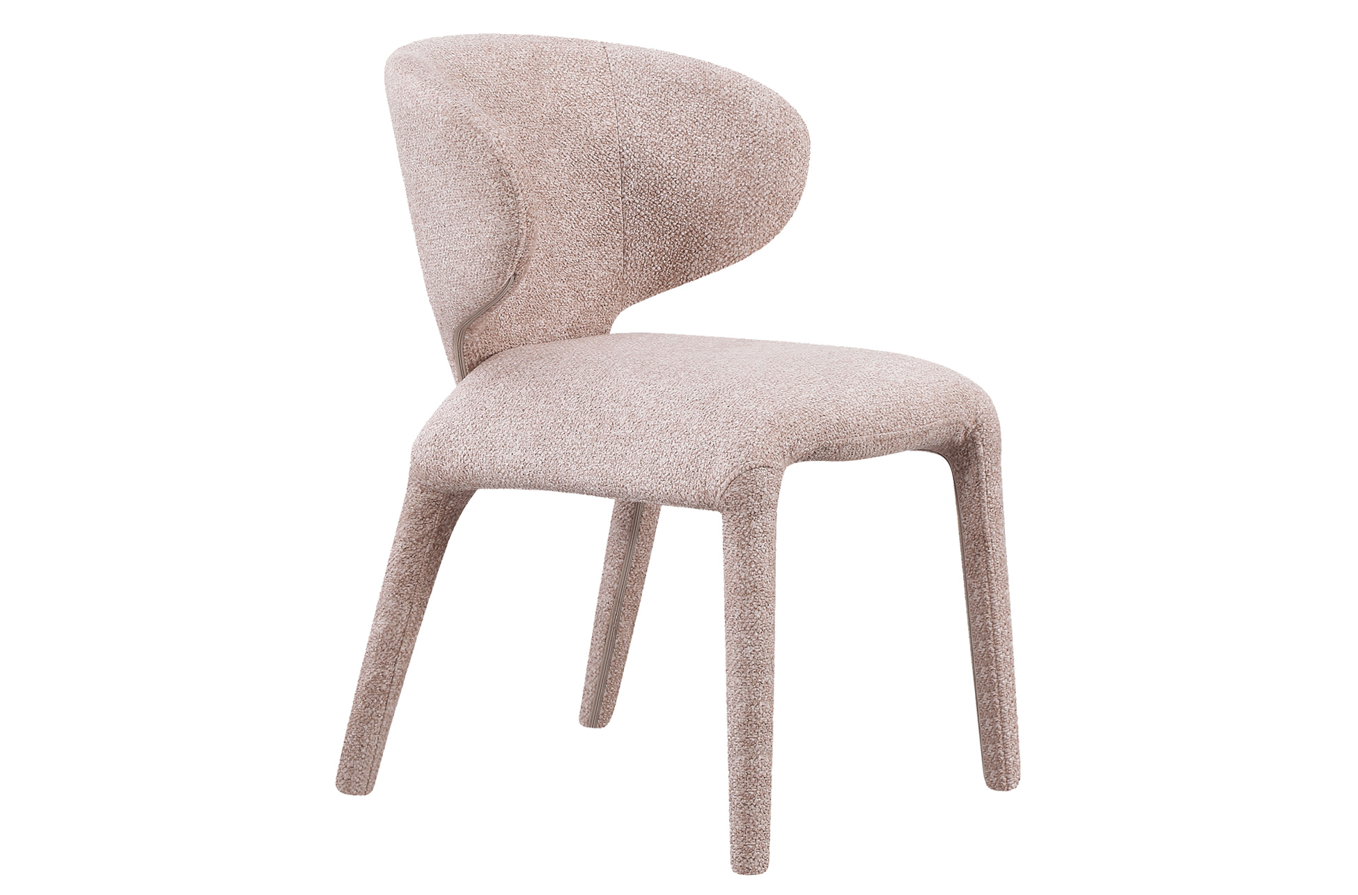 SILLA COMEDOR TAPIZADA TEDDY TEJIDO LEO BEIGE - Imagen 2