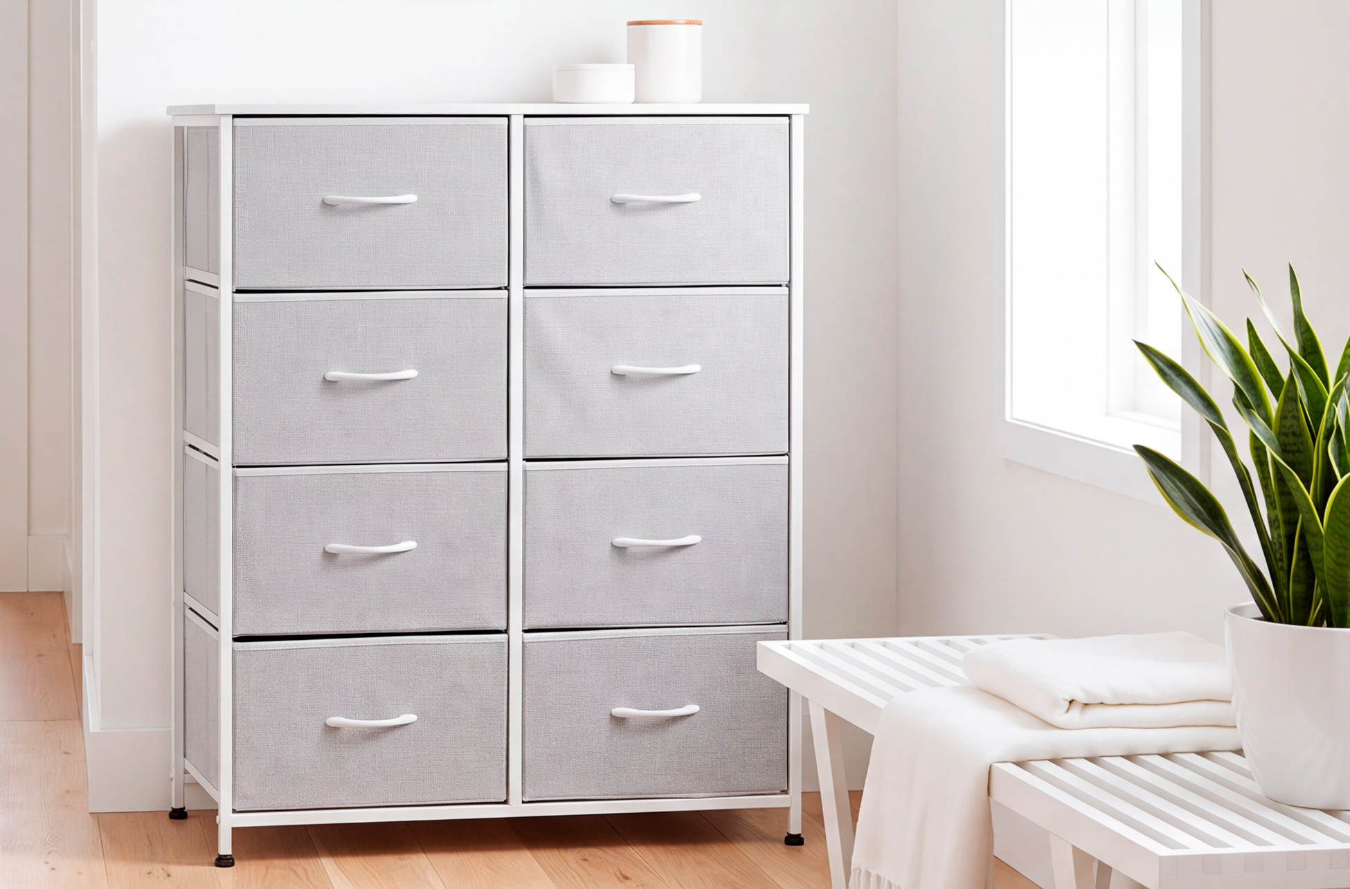 ESTANTERIA METALICA 8 CUBOS 80 x 30 CM BLANCO.