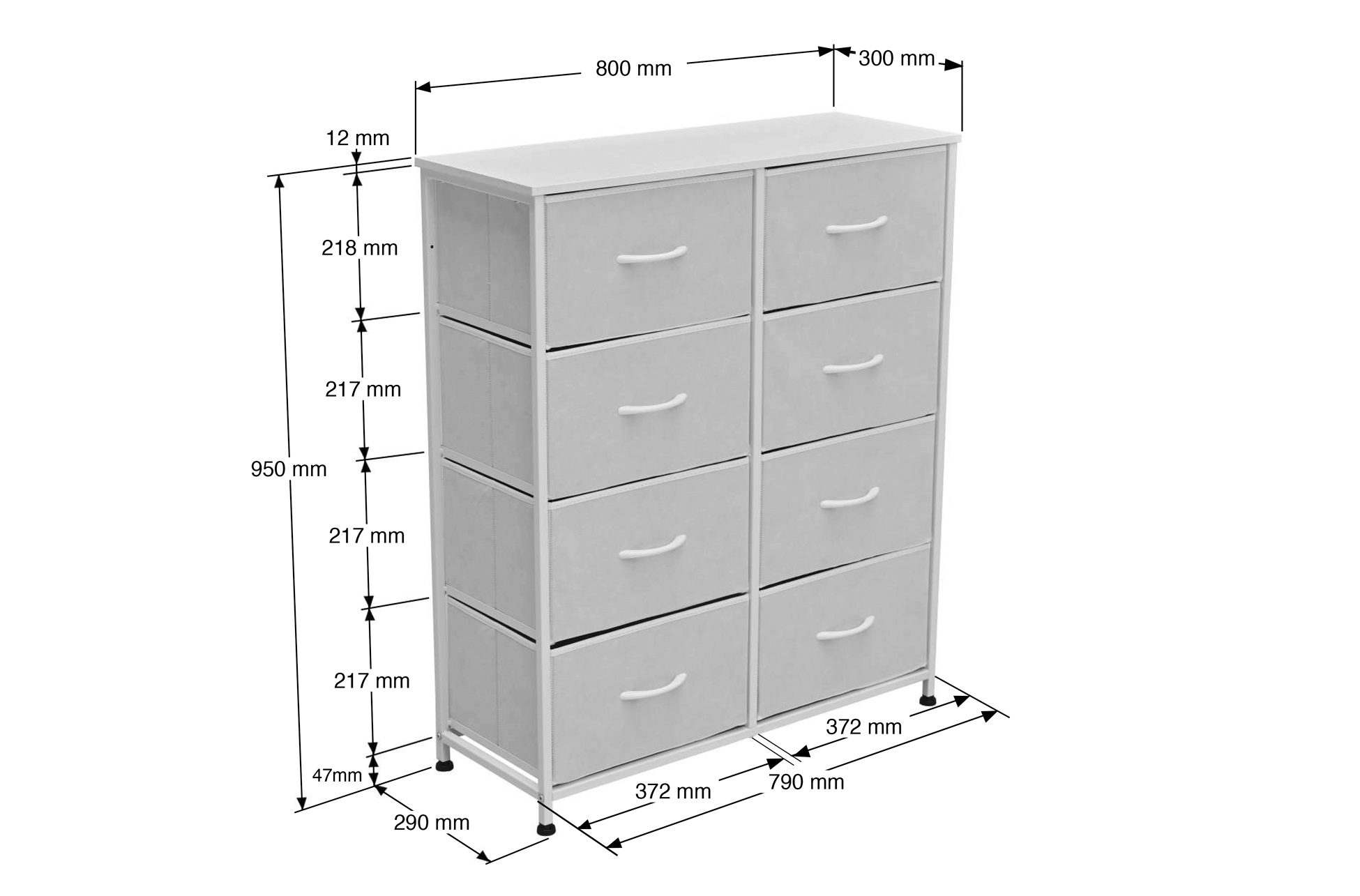 ESTANTERIA METALICA 8 CUBOS 80 x 30 CM BLANCO. - Imagen 6