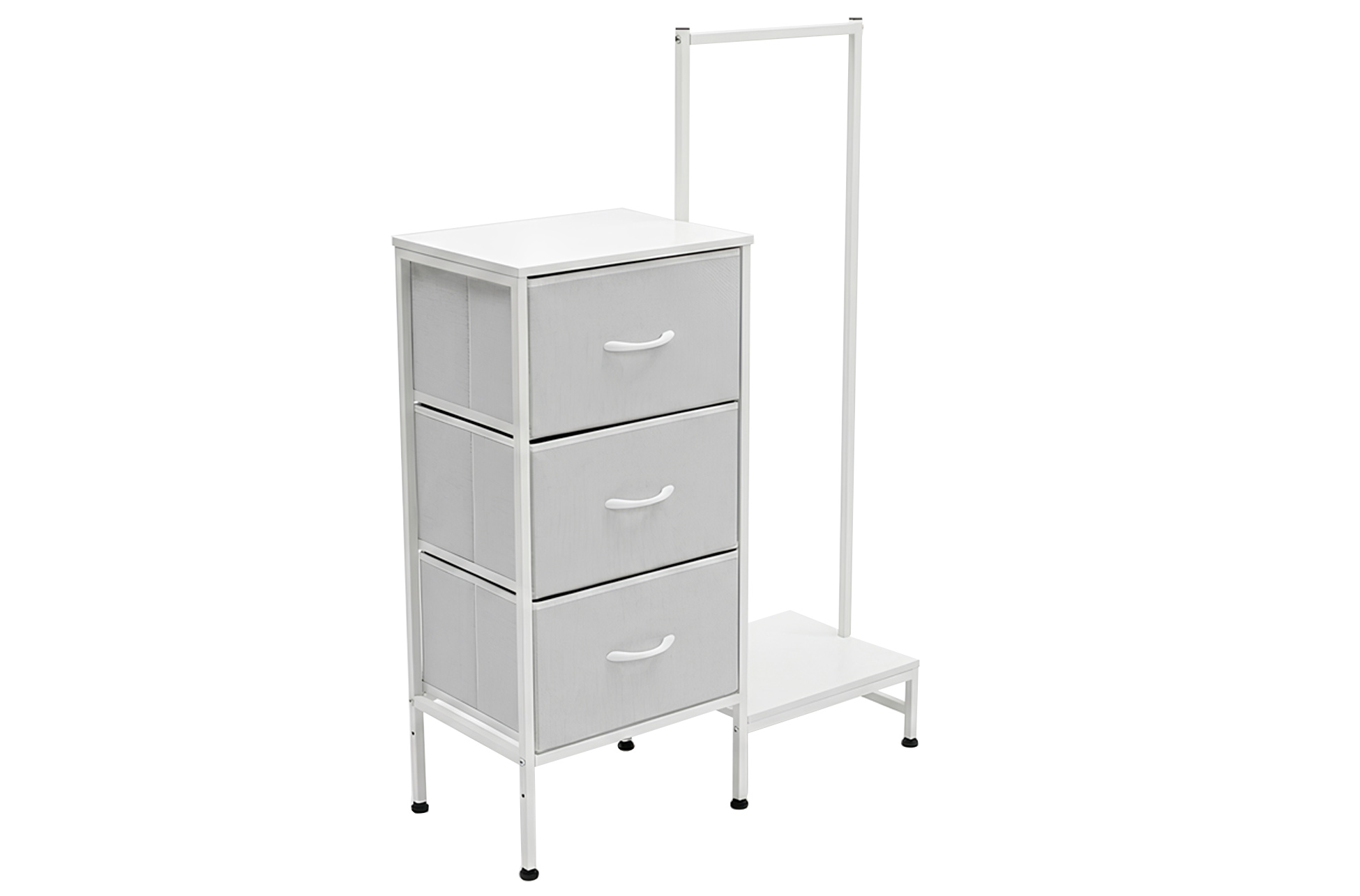 ESTANTERIA CON COLGADOR 3 CUBOS 76 x 30 CM BLANCO - Imagen 3