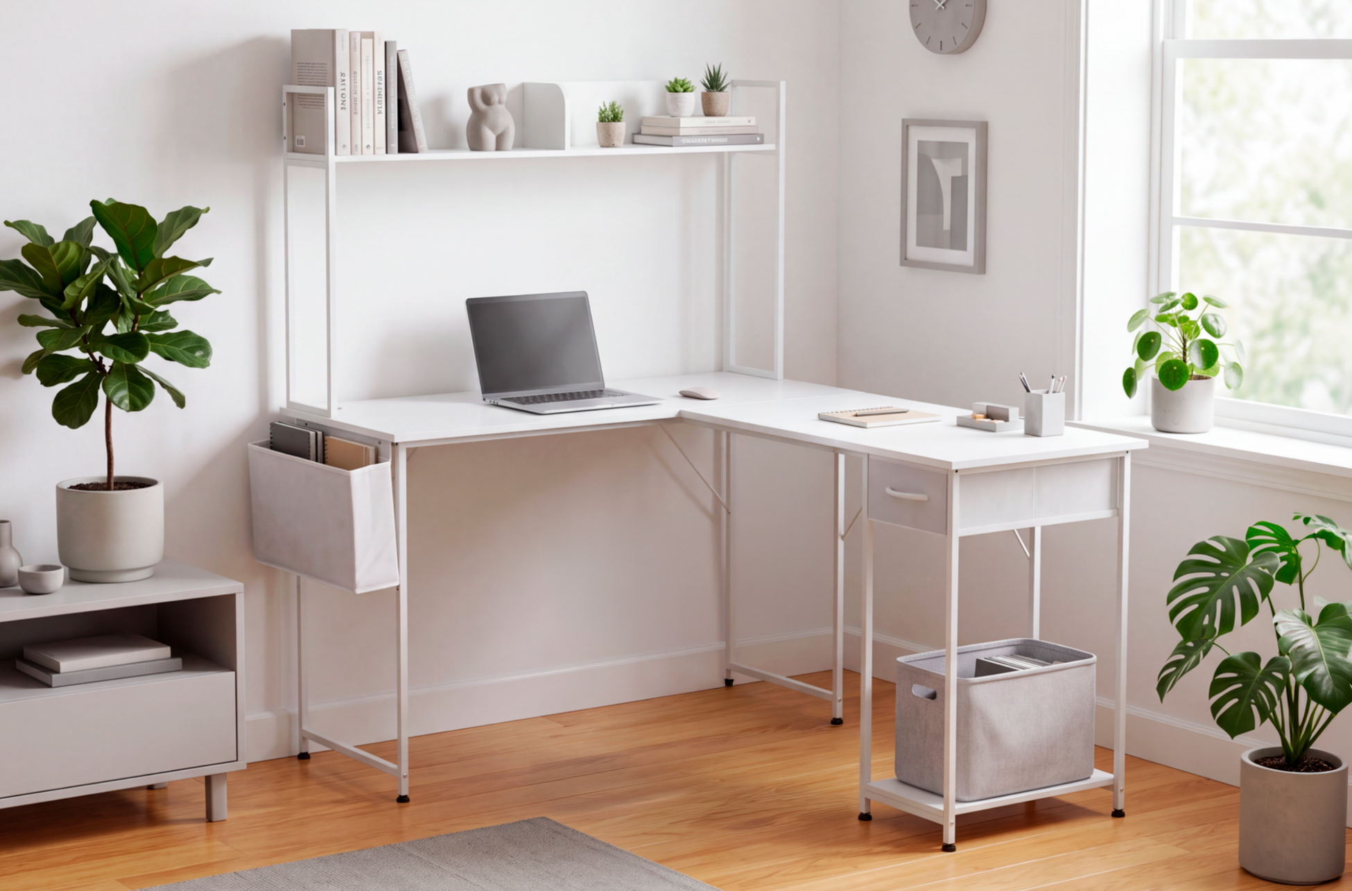 MESA ESTUDIO VERSATIL 120 x 50 - 140 CM BLANCO