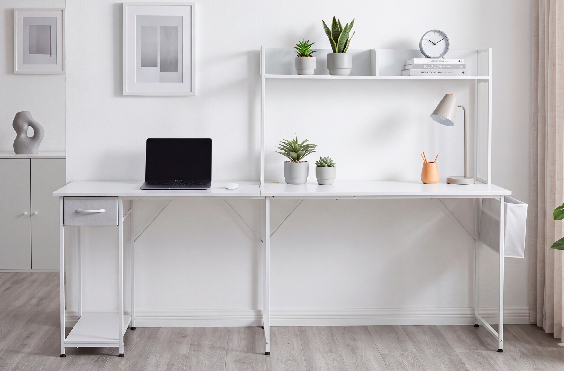 MESA ESTUDIO VERSATIL 120 x 50 - 140 CM BLANCO - Imagen 2