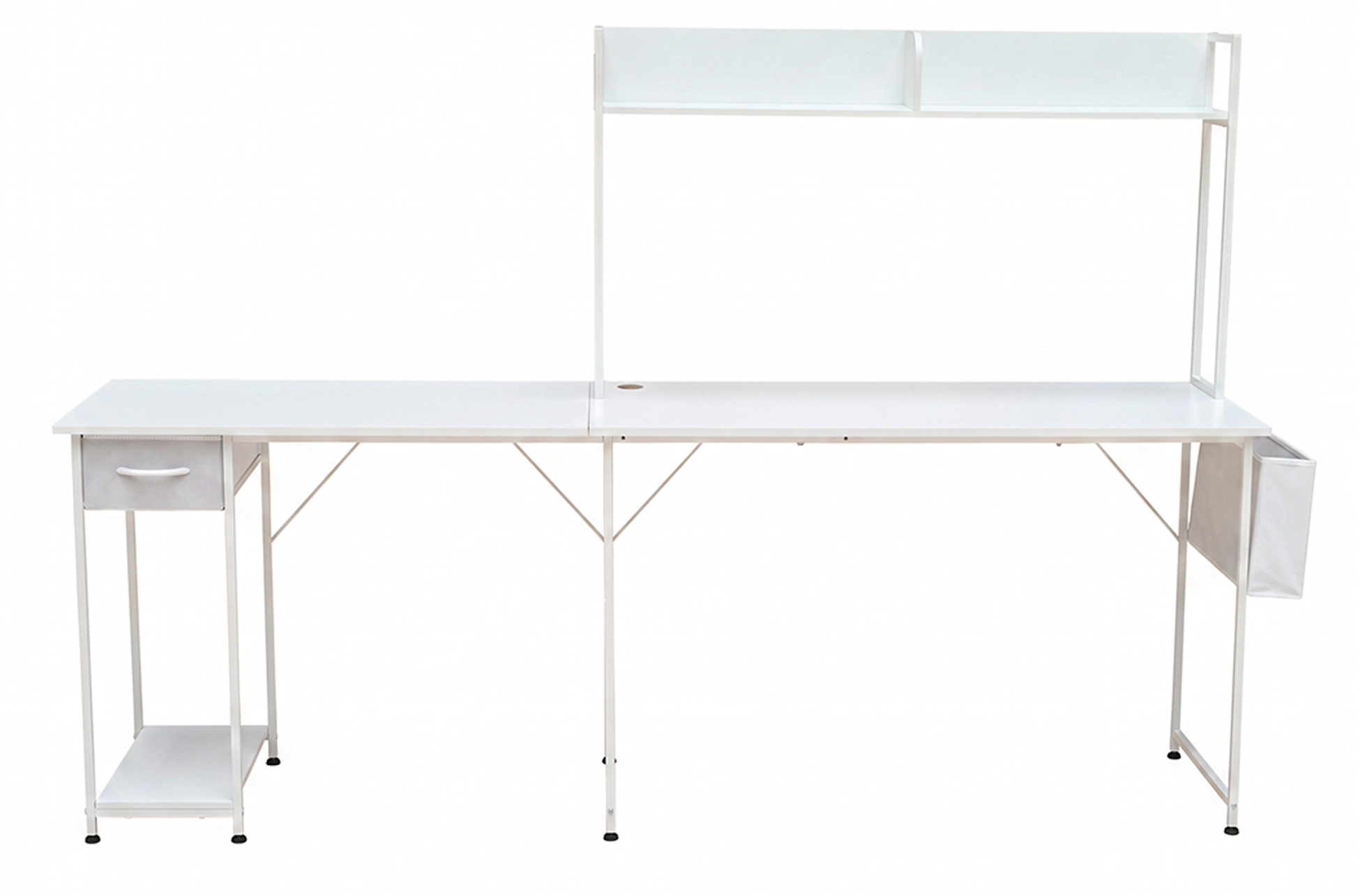 MESA ESTUDIO VERSATIL 120 x 50 - 140 CM BLANCO - Imagen 4