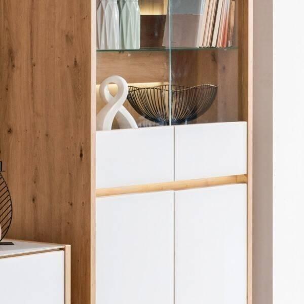 VITRINA 2P MOD. MOLISE BLANCO/ROBLE ARTISAN - Imagen 2