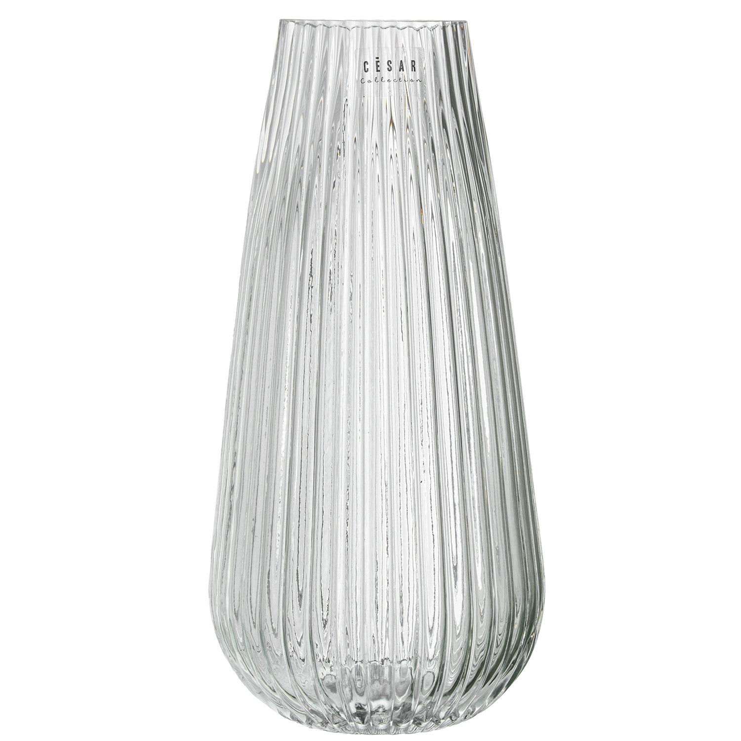 JARRÓN CRISTAL TRANSPARENTE ONDULADO