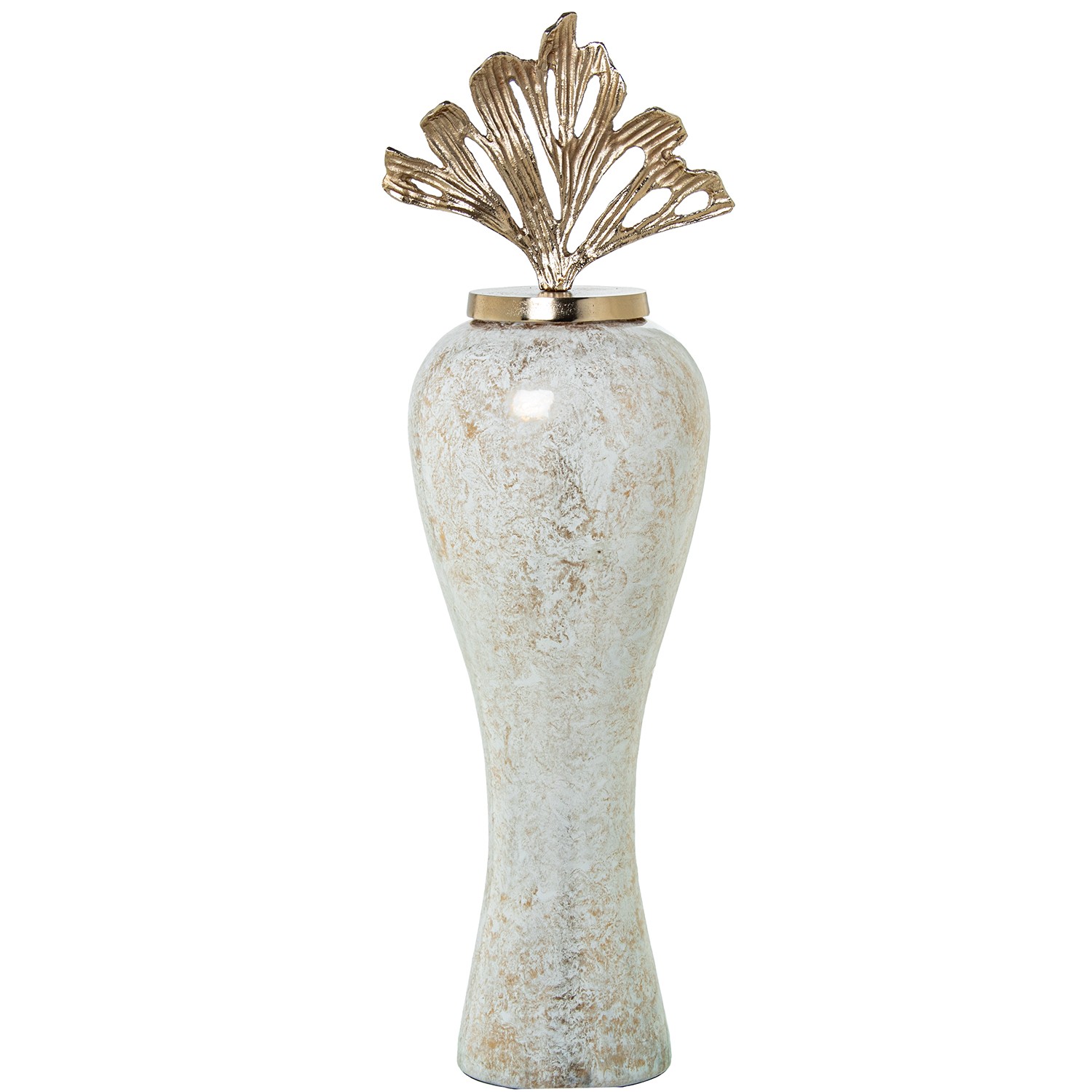 JARRÓN CRISTAL C/TAPA ALUMINIO DORADO