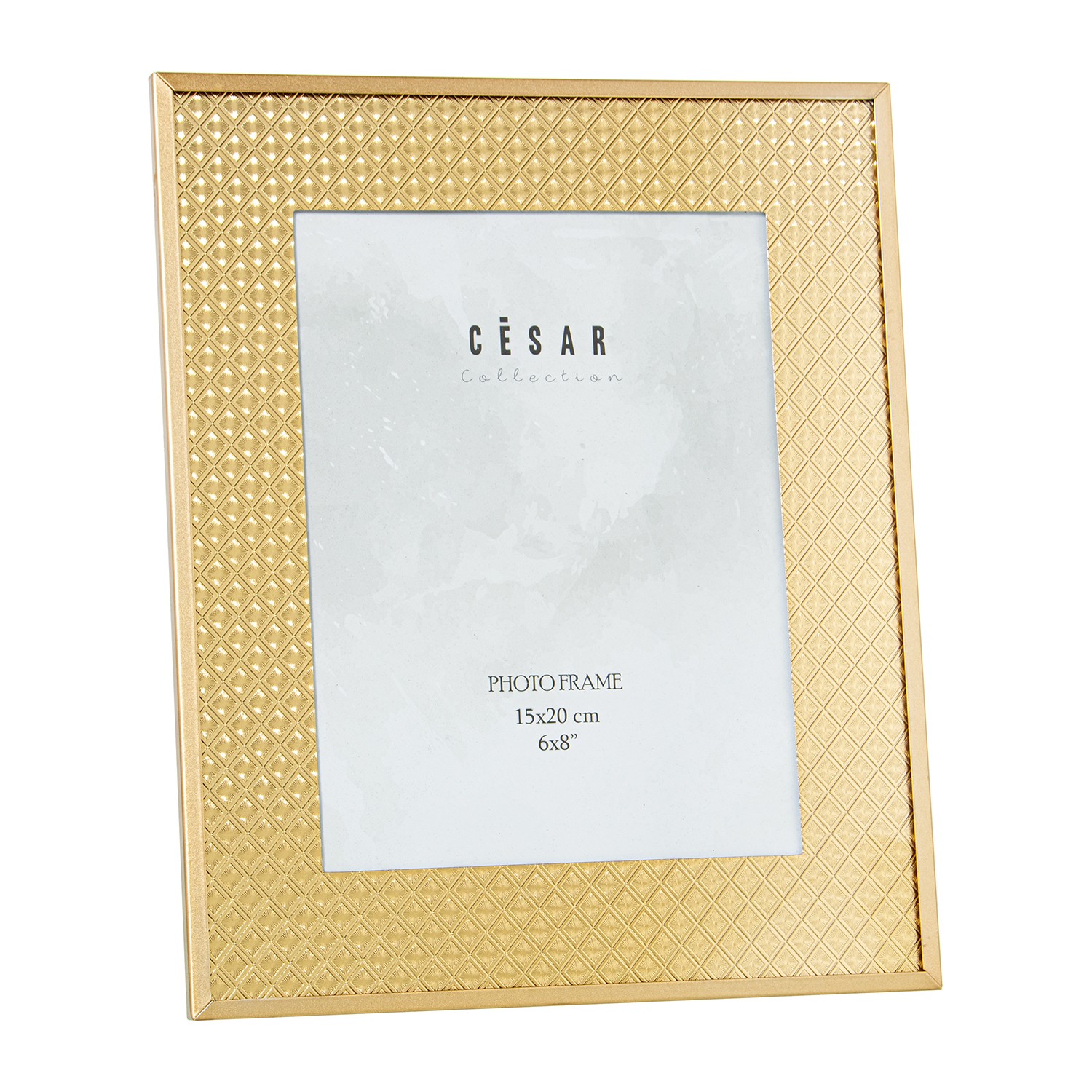 PORTAFOTOS 15X20CM CRISTAL C/BORDE METAL DORADO