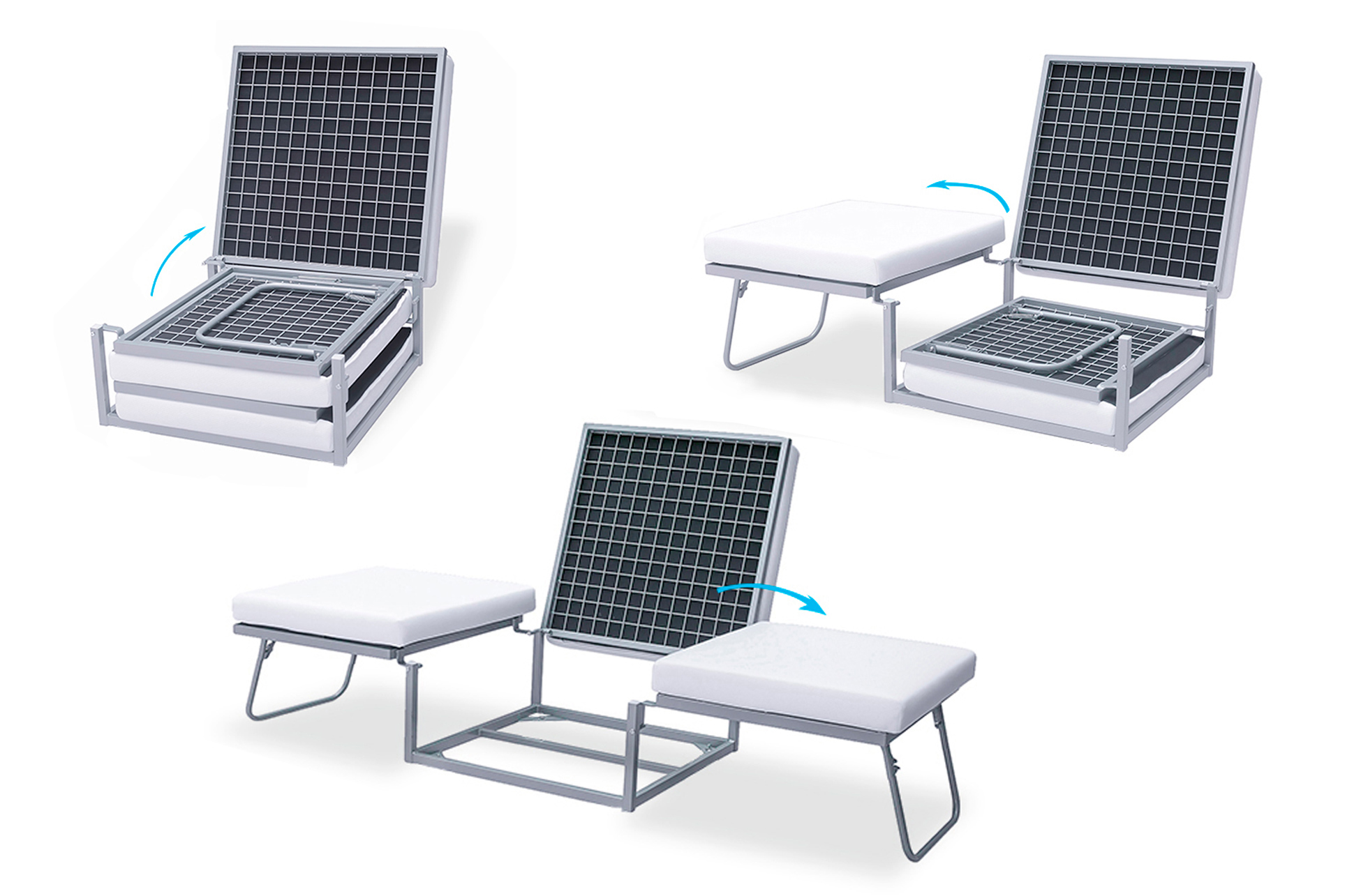 PUF 70 x 70 CM CONVERTIBLE EN CAMA 70 x 195 CM CON FUNDA COLOR GRIS. - Imagen 4