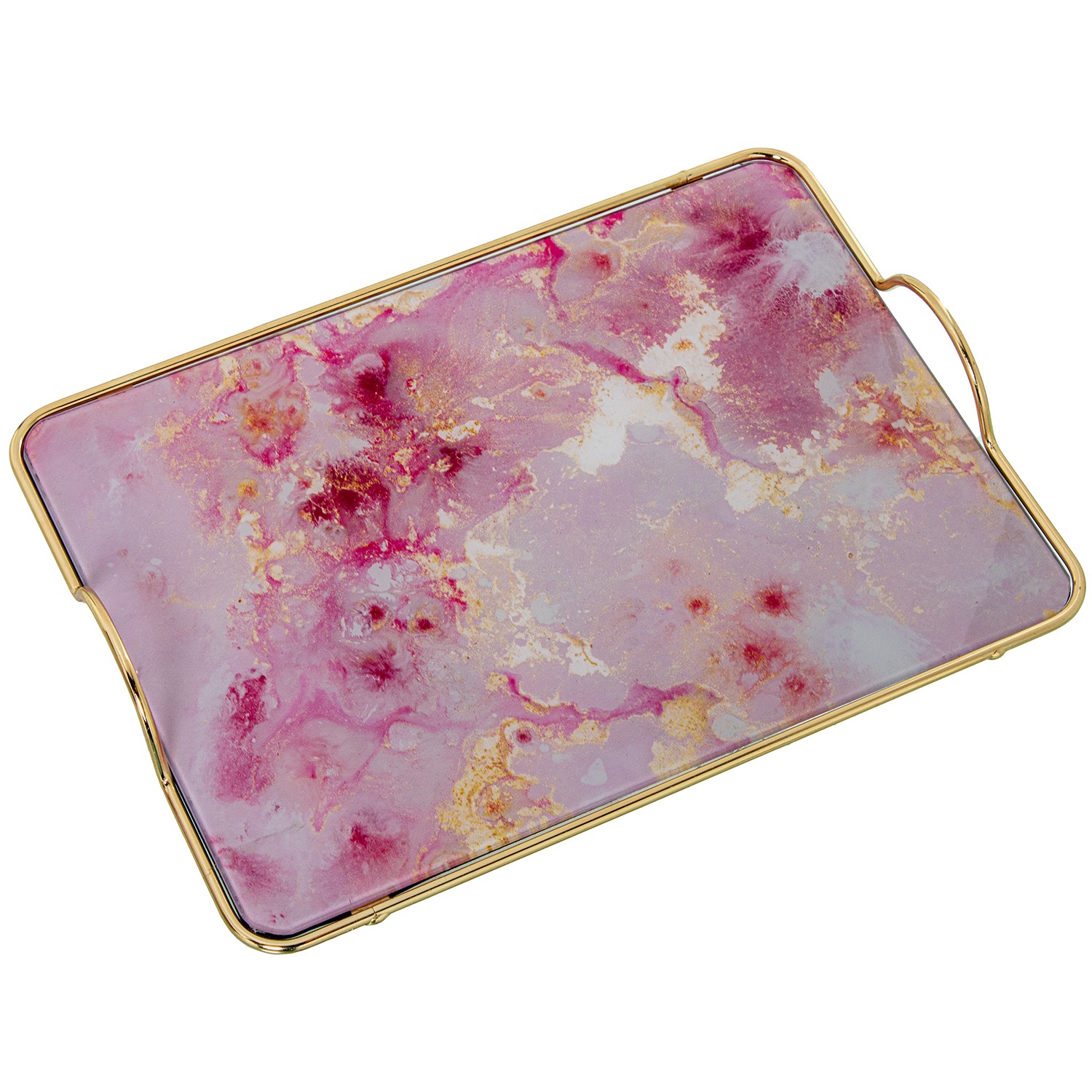 BANDEJA METAL/CRISTAL FLORESRES