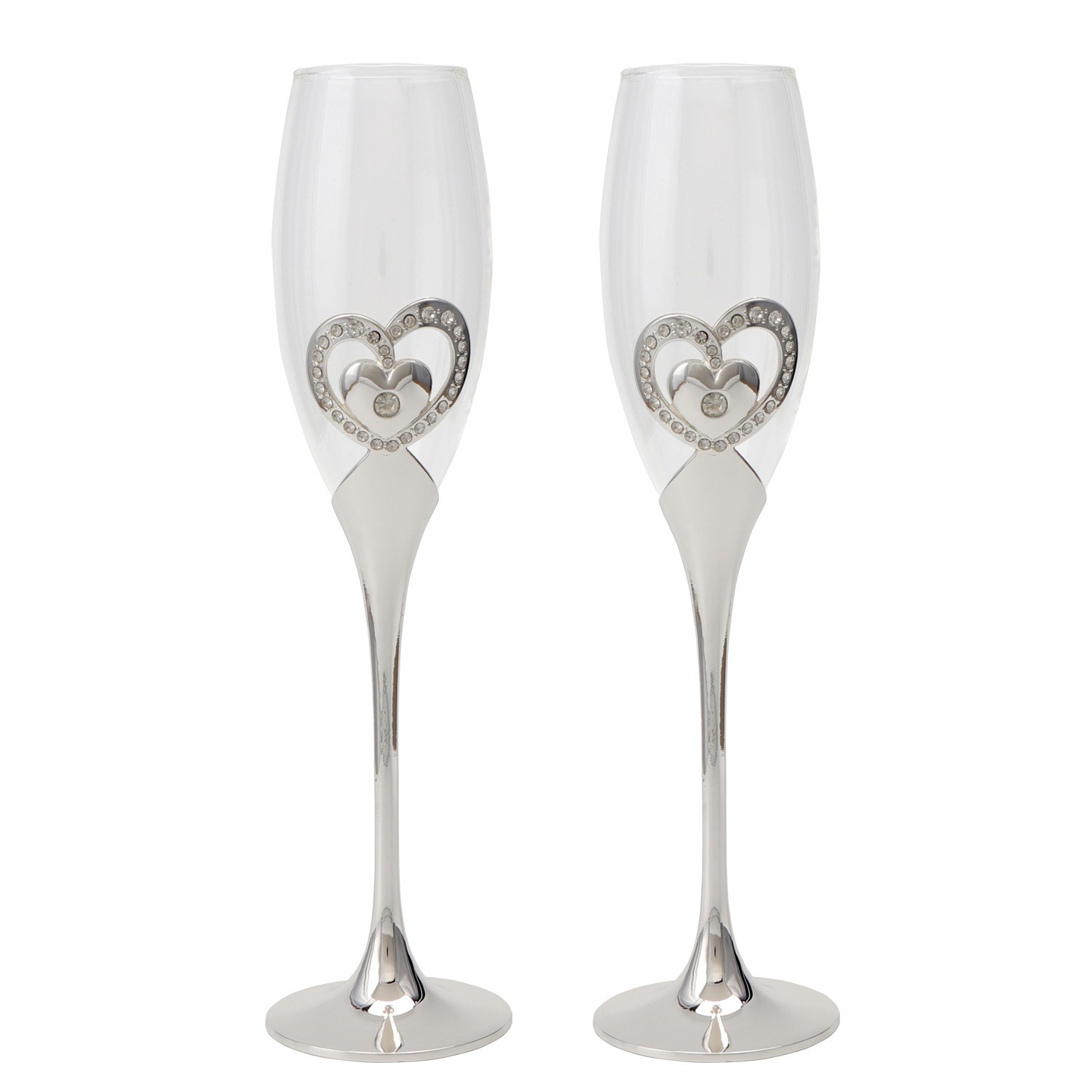 SET 2 COPAS CAVA C/PIE METAL PORADO